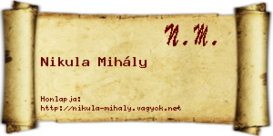 Nikula Mihály névjegykártya